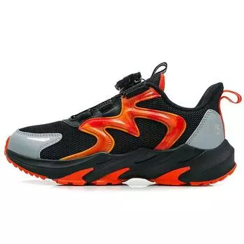 Anta Kids Running Series Rotating Buckle Non-Slip Wear-Resistant Low-Top Running Shoes Kids sneaker Black Gray Orange 312335578H-2 37