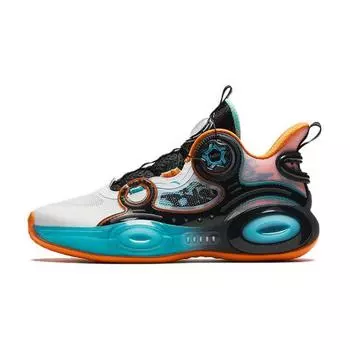 Anta Kids Shaped 3.0 Shock Absorption Low Top Basketball Shoes Kids sneaker White Black Orange 312421120-3 36