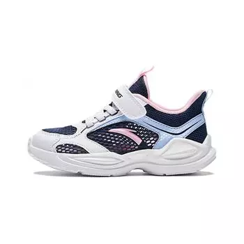Anta Kids Shock Absorption Rebound Low Top Running Shoes Kids Running Shoes White Blue Pink A322429905-2 29