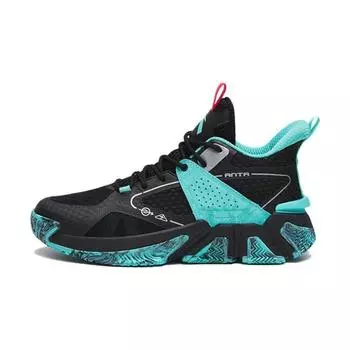 Anta Kids Sniper Durable Non-Slip Low-Top Basketball Shoes Kids sneaker Black Green 312311115-4 36