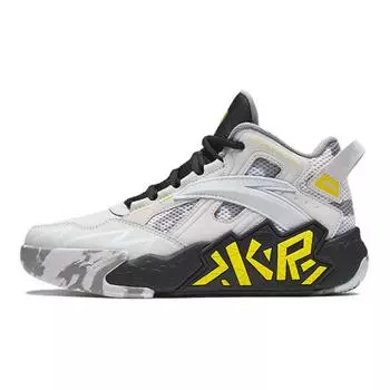 Anta Kids Sports Comfortable Non-Slip Shock Absorbing Mid-Top Basketball Shoes Kids Basketball Shoes Beige Black A12441107-6 38