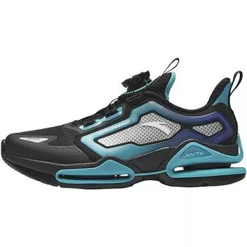 Anta Kids Stubborn Core Mesh Trendy Versatile Wear-Resistant Breathable Non-Slip Low-Top Running Shoes Kids sneaker Black Fantasy-Blue A12435514-2 37