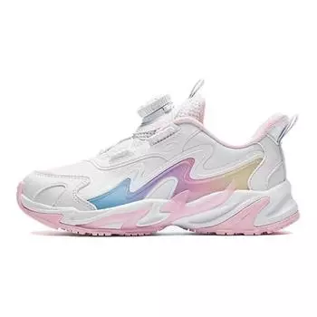Anta Kids Synthetic Leather Comfortable Trendy Non-Slip Wear-Resistant Low-Top Running Shoes Kids sneaker White 322439921N-1 28