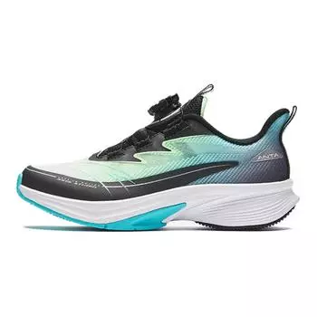 Anta Kids Synthetic Leather Fabric Shock Wave Non-Slip Wear-Resistant Low-Top Running Shoes Kids sneaker Black Green A12435507-2 37