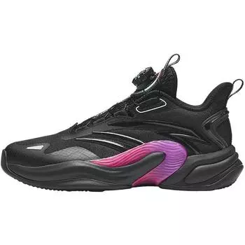 Anta Kids Synthetic Leather Professional Basketball Shoes Non-Slip Wear-Resistant Breathable Low-Top Kids Sneakers Black A12431105-1 37