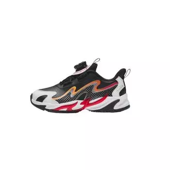 Anta Kids Synthetic Leather Trendy Versatile Non-Slip Shock Absorbing Low-Top Running Shoes Kids sneaker Black White 312439921N-2 28