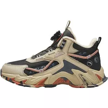 Anta Kids Trendy Fashion Fleece Warm Wear-Resistant Non-Slip Mid-Top Outdoor Shoes Kids Shoes Black Light-Brown Castle-Gray A12446916-3 36