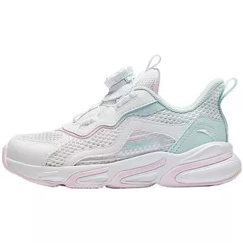 Anta Kids Trendy Versatile Lightweight Shock Absorbing Breathable Low-Top Running Shoes Kids sneaker White Blue Pink A22439974-1 28