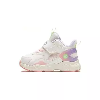 Anta Kids Velcro Non-Slip Warm Low-Top Walking Shoes Baby Shoes White Purple 322340062-1 26