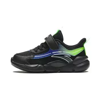 Anta Kids Versatile Comfortable Shock Absorbing Durable Low Top Running Shoes Kids sneaker Black Yellow Blue A312419908-2 28