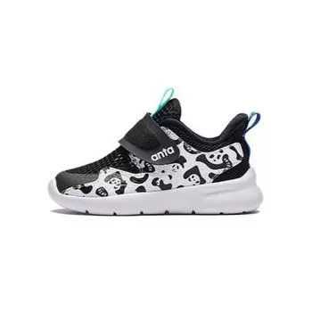 Anta Kids Versatile Shock Absorbing Durable Low Top Walking Shoes Baby Shoes Black White 312420006-1 22