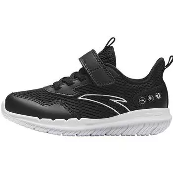 Anta Kids Vitality Fashion Versatile Lightweight Shock Absorbing Breathable Low Top Running Shoes Kids sneaker Black White A12439967-7 28