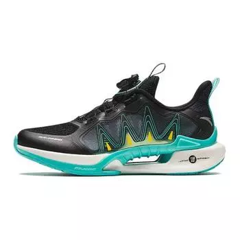 Anta Kids Wind Chaser 6.0 Non-Slip Shock Absorbing Wear-Resistant Breathable Rebound Low-Top Running Shoes Kids running shoes Black Green 312425517-2 37