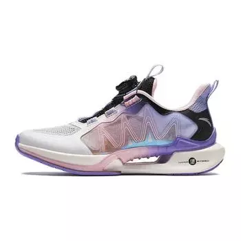 Anta Kids Wind Chaser 6.0 Shock Absorbing Wear Resistant Non Slip Low Top Running Shoes Kids Running Shoes White Black Pink 322425517-6 33