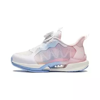 Anta Kids Wind Chaser 6.0 Test Shock Absorption Wear Resistant Low Top Running Shoes Kids sneaker White Pink Blue 322429901-4