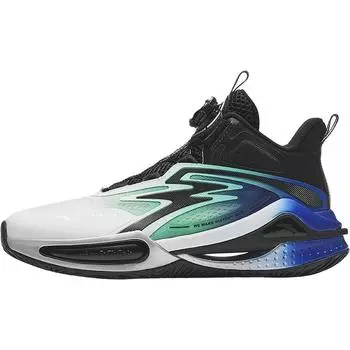 Anta Kids Wind Tide Fabric Professional Training High-Top Basketball Shoes Kids sneaker White Fluorescent-Water-Green Black 312431101-3 40