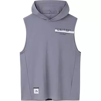 Anta Knitted Basketball Training Comfortable Versatile Sleeveless T-Shirt Men Tops Smoke-Blue-Gray 152337127-3 XL