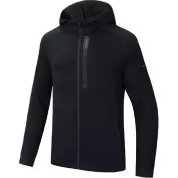 Anta Knitted Hooded Zip Sports Long Sleeve Jacket Men jackets Basic-Black 152437706-4 S