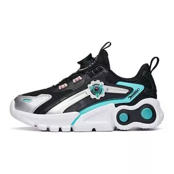 Anta Knob Button Shock Absorbing Non-Slip Wear-Resistant Breathable Low-Top Running Shoes Kids Sneakers Black White Blue 312138892-1 36