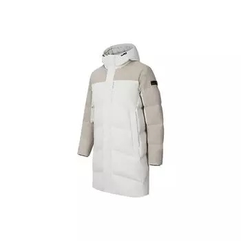 Anta Комплексная тренировочная серия, цветной блок, молния, капюшон, средняя длина, пуховик, мужская верхняя одежда, грибно-серый, шарлотт-серый 152417904-3 2XL