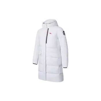 Anta Комплексная тренировочная серия с буквенным принтом и капюшоном, пуховик женский, куртка белоснежная 162417908-1 L