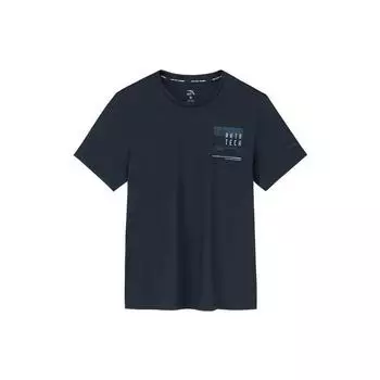 Anta Комплексная тренировочная серия с круглым вырезом и надписью «Пуловер», футболка с коротким рукавом, мужские топы, базовые, черные 152337135-4 L