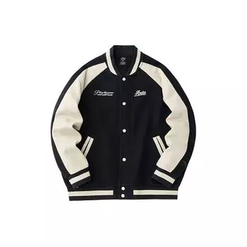 Anta контрастного цвета вышитая вязаная бейсбольная куртка мужская верхняя одежда базовая-черная 152418734S-2 L