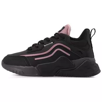 Anta Кожаные повседневные дышащие кроссовки с низким верхом женские кроссовки черные фиолетовые 122148980-4 35.5