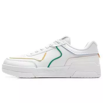 Anta Кожаные повседневные нескользящие износостойкие низкие кроссовки для скейтбординга мужские кроссовки белые желтые 112148081R-3 42