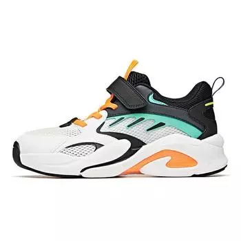 Anta Кроссовки детские повседневные нескользящие износостойкие с низким верхом на липучке детские кроссовки белые оранжевые черные 312128818-2 33