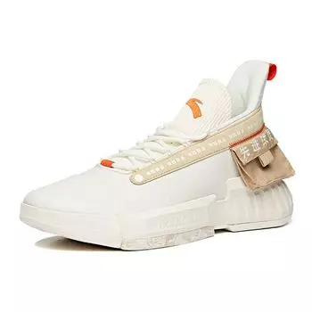 Anta Кроссовки для баскетбола Advanced Player Durable Low-Top, мужские кроссовки, белые, коричневые, оранжевые 112031608S-4 43