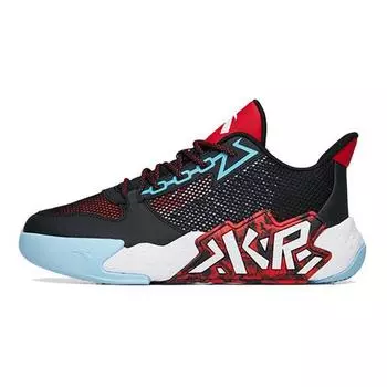 Anta Кроссовки для баскетбола Cement Nemesis, удобные, амортизирующие, нескользящие, износостойкие, дышащие, низкие, детские, черные, красные 312231118-2 39
