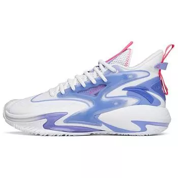 Anta Кроссовки для баскетбола Crazy Tide 3 High-Top, мужские кроссовки, белые, фиолетовые, 112131601S-5 39