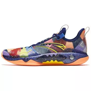 Anta Crazy Tide 5 Pro Canvas Технология Азотной Амортизации Прочные Низкие Баскетбольные Кроссовки Мужские кроссовки Синий Оранжевый 112421111S-2 39