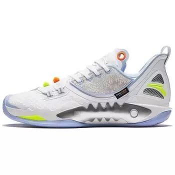 Баскетбольные кроссовки Anta Crazy Tide 5 прочные дышащие с низким верхом, мужские, белые, синие, 112411106-3 42