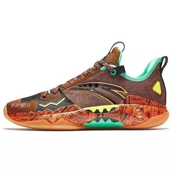 Anta Кроссовки для баскетбола Crazy Tide 5 Pro - Focus Durable Low-Top, мужские, оранжево-зеленые, 112411111S-4 40