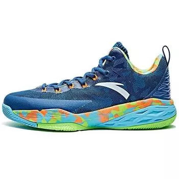Anta Кроссовки для баскетбола Lattice Extreme Comfortable Durable Non-Slip Low-Top, мужские кроссовки Blue Green 11721306-3 43