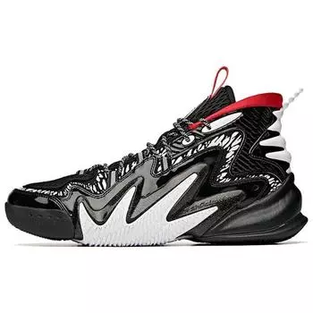 Anta Кроссовки для баскетбола Marvel X Venom Collaboration Wave 2 с амортизацией, противоскользящие, износостойкие, высокие, мужские, черные, белые 112031602S-6