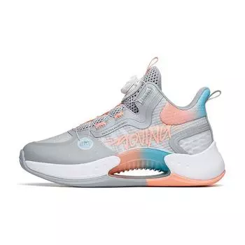 Anta Кроссовки для баскетбола Qingkuang Professional Training Mid-Top, детские кроссовки серо-красного цвета 322211111-13 39