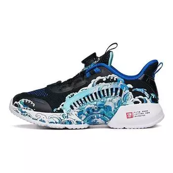 Anta Кроссовки для бега Kids Wind Chaser 3, удобные, повседневные, нескользящие, амортизирующие, прочные, дышащие, с низким верхом, детские кроссовки, синие 312125516R-1 35