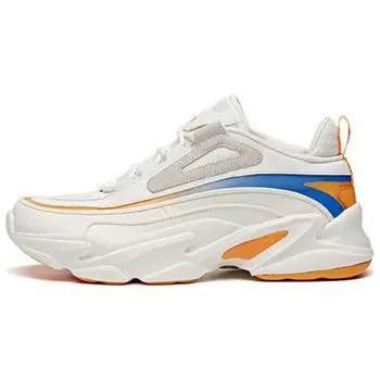 Anta Кроссовки для бега в стиле ретро с цветными блоками, амортизирующие, нескользящие, износостойкие, с низким верхом, мужские, белые, оранжевые, синие 112018881-1 40.5