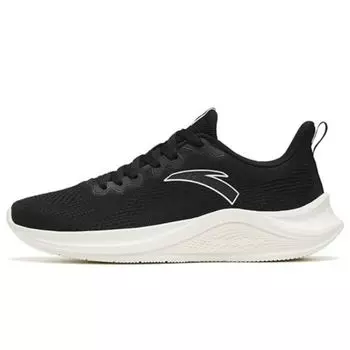 Anta Flyknit Цельнотканый Верх Амортизация при Ходьбе Нескользящие Дышащие Кроссовки с Низким Верхом для Бега Мужские кроссовки Черные 912315582-1 42.5