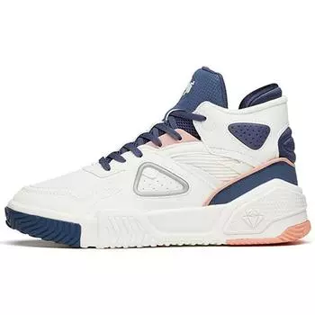 Anta Кроссовки Lifestyle Series Flame Trendy Casual High-Top для скейтбординга, женские, белые, синие, 122148088-5 37.5