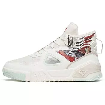 Anta Кроссовки Lifestyle Series Non-Slip Durable High-Top для скейтбординга женские белые красные 122148902-3 37.5