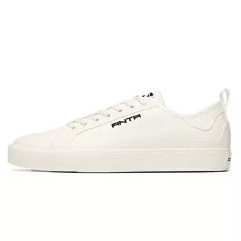 Anta Кроссовки Lifestyle Series с нескользящей износостойкой подошвой из парусины для повседневного ношения, мужские кроссовки цвета слоновой кости и белого цвета 112038661-2 41