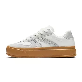 Anta Кроссовки Lifestyle Series Simple, универсальные, нескользящие, прочные, с низким верхом, для скейтбординга, женские, белые, серые 922448003-1 39