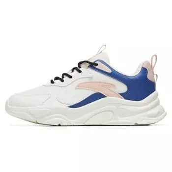 Anta Кроссовки Little Millennium 2.0 из кожи, нескользящие, износостойкие, с низким верхом, для спорта и отдыха, женские, белые, синие, 122248891-9 36
