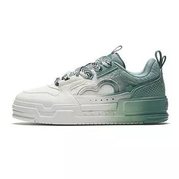 Anta Кроссовки Micro Sugar Bread для пар, модная повседневная одежда, прочные и легкие, низкие, для скейтбординга, мужские кроссовки, белые, зеленые 912348001-7 40.5