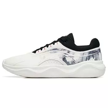 Anta Кроссовки мужские из синтетической кожи Shenhung Fabric, амортизирующие, нескользящие, износостойкие, с низким верхом, белые, черные 112247716-7 44