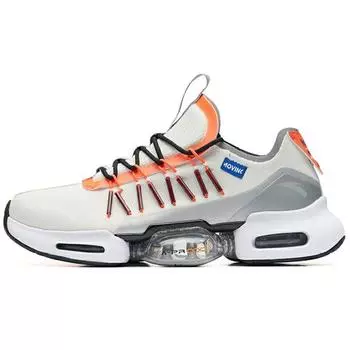 Anta Кроссовки мужские Snoopy X Moon Landing 50th с амортизацией, нескользящие, прочные, низкие, белые, оранжевые 91935505-2 42.5